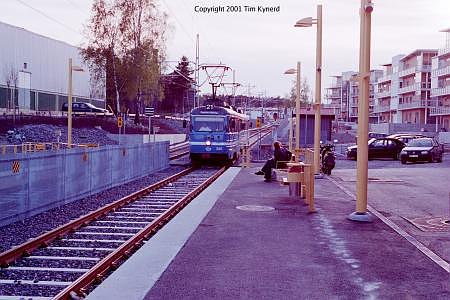 Gåshaga brygga, train arriving