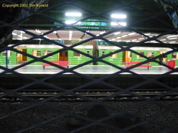 Alby, northbound train from southbound platform