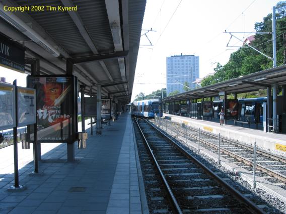 Alvik, car on line 12 crossing over, view 2