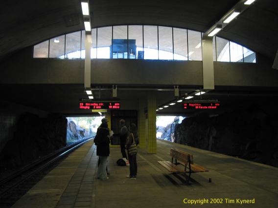 Blackeberg, ticket hall seen from platform