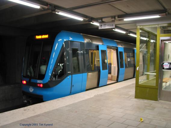 Farsta strand, train awaiting departure