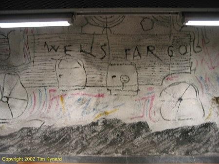 Hallonbergen, artwork with Wells Fargo wagon