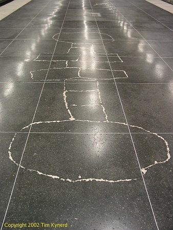 Hallonbergen, southbound platform, hopscotch field