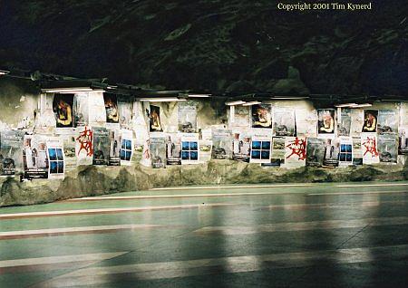 Kungsträdgården, north entrance, posters on wall