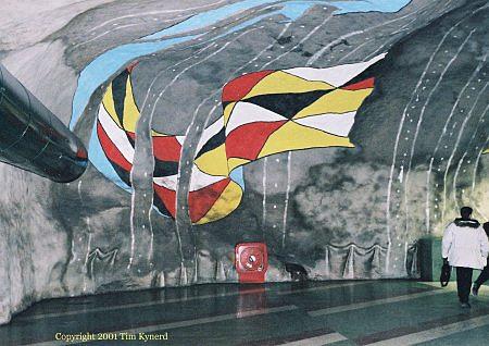 Kungsträdgården, north entrance, painting on wall