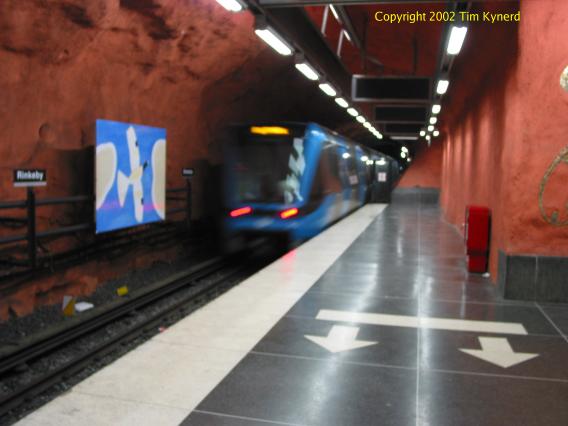 Rinkeby, train passing on track 4, 2