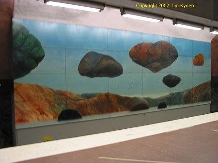Sundbybergs centrum, track wall artwork