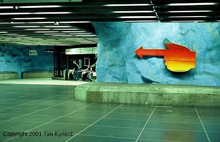 Stadion, south exit, pointing hand
