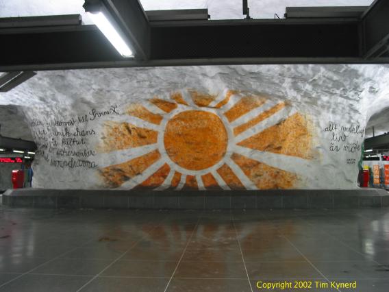 Tensta, wall at north end of platform