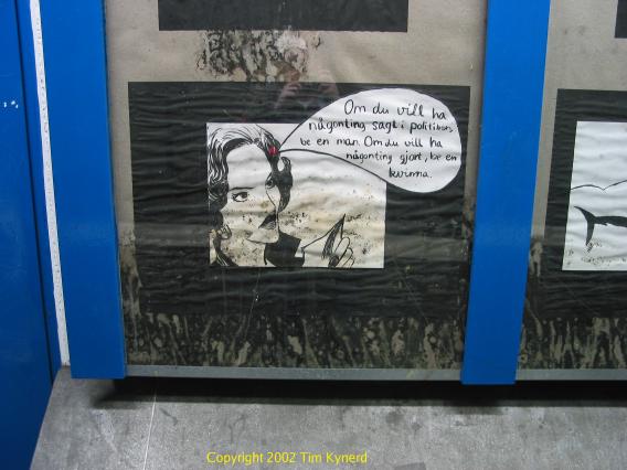 Tensta, pop art on northbound platform wall
