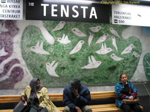 Tensta, southbound platform wall