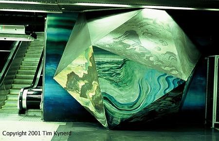 Teknis, multi-sided shape with painted surfaces, south end