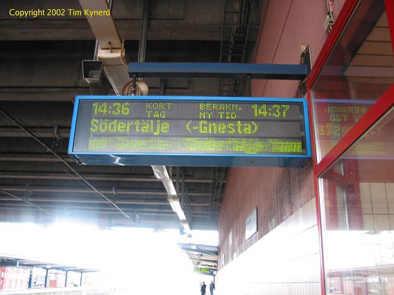 Älvsjö, train indicator